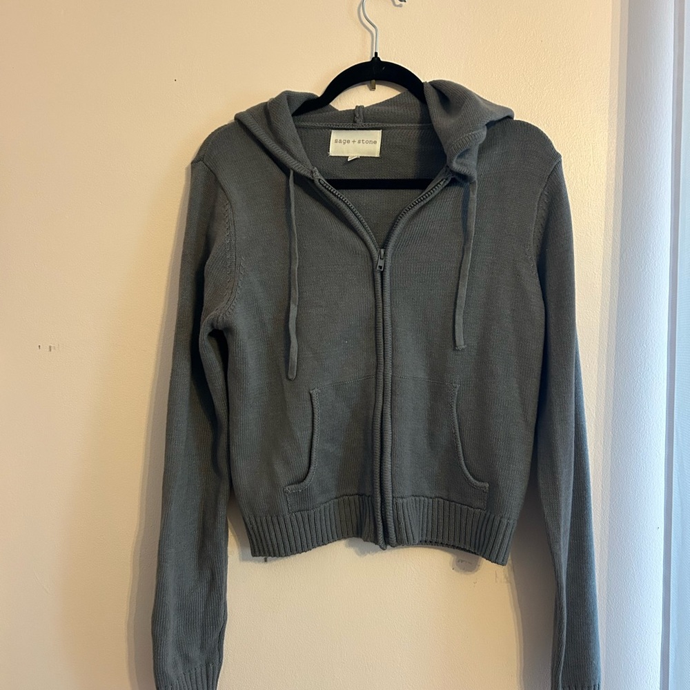 Gray Zip-Up Hoodie